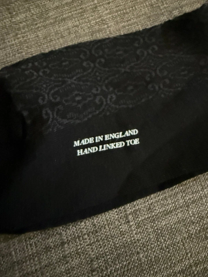 Новый с Ярлыками Pantherella черный мериносовой шерсти вручную связанный носок платье носок размер 8-11 - Изображение 4 из 4
