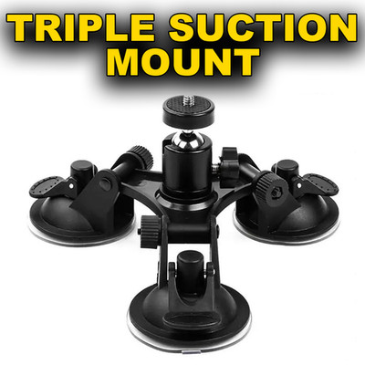 Triple Suction Cup Action Camera Window Mount Holder for DJI OSMO GoPro Insta360