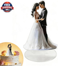 Wedding Bride and Groom Cake Topper, 2D Vintage Acrylic Wedding Cake Topper Coup
