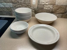 VTG Set Of 18 ALL Bowls Corelle English Breakfast Rim Soup, Cereal USA Made
