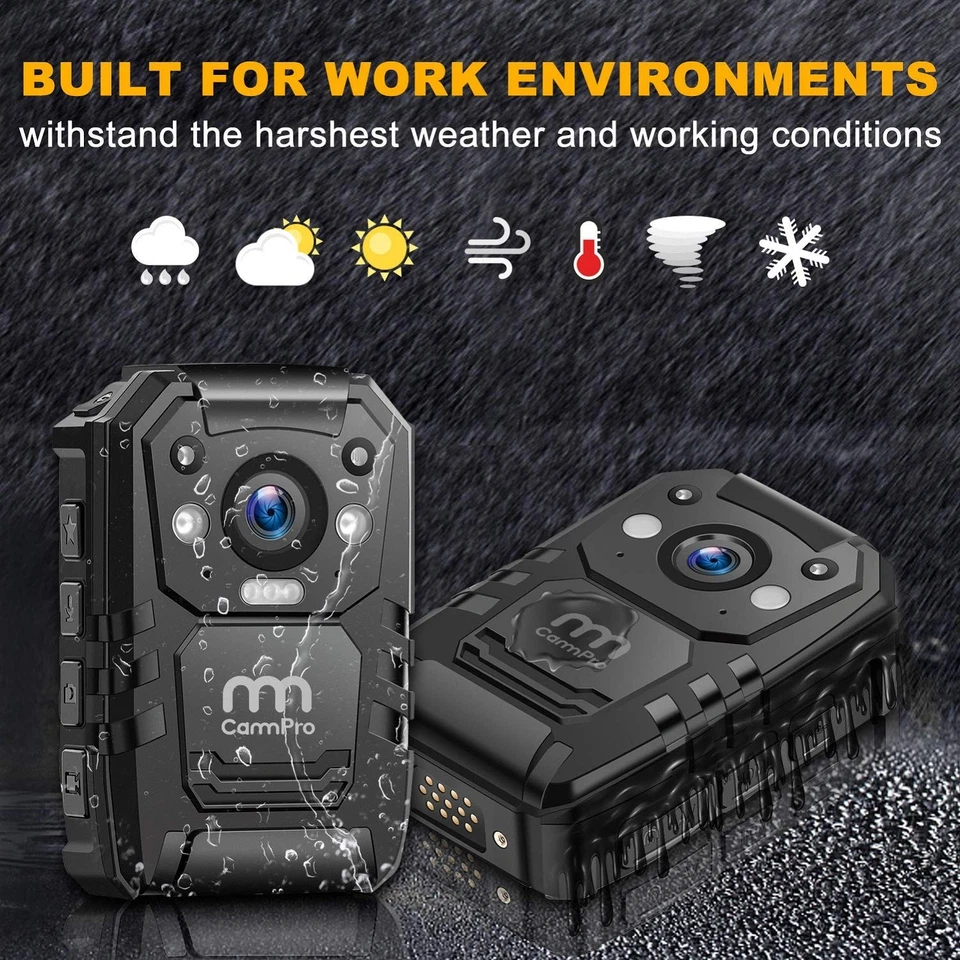 CammPro I826 1296P HD Police Body Camera,128G Memory,Waterproof Body Worn Cam... - Image 3 of 4