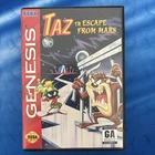 Taz in Escape From Mars (Sega Genesis, 1994) CIB Complete in Box w/ Manual