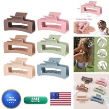 3.5 Inch Medium Rectangle Claw Clips 6 Pack Brown Hair Clips for Women
