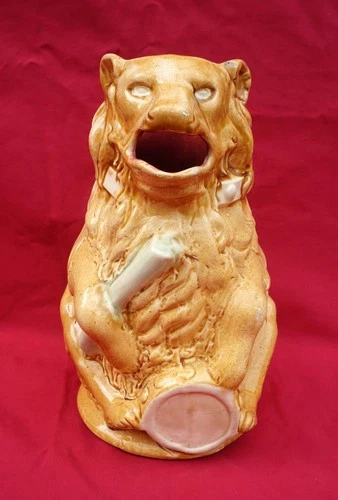 Bear With Tambourine French Majolica Pitcher Georges Dreyfus 1910's