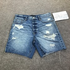 A ropostale Shorts Womens 6 Blue Denim Skater 7 Inseam Cutoff Distressed Raw Hem