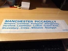BRITISH RAIL WINDOW CARRIAGE LABEL MANCHESTER PICCADILLY (CARDIFF CENTRAL)