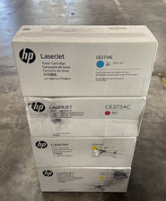 Set of 4 HP 650A TONER CARTRIDGES CE271A CE272A CE273A - CP5525 Read