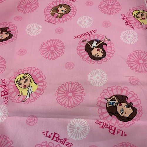 Vtg Fabric Print Lil Bratz Dolls Pink Springs Industries 2004 MGA 4 yd x 44 - Picture 5 of 10