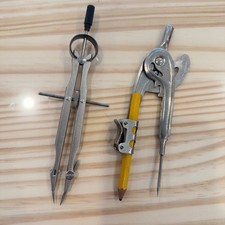 Vintage TRIG Pencil Compass And German Spring Divider Drawing Drafting Tool Lot