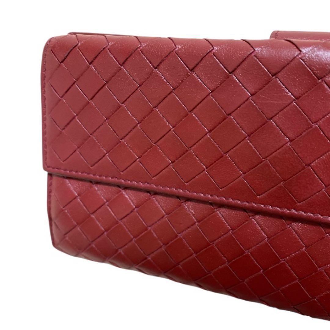 Bottega Veneta Men's Bifold Wallet Red Leather Slim Condition Used Japan thumbnail 3