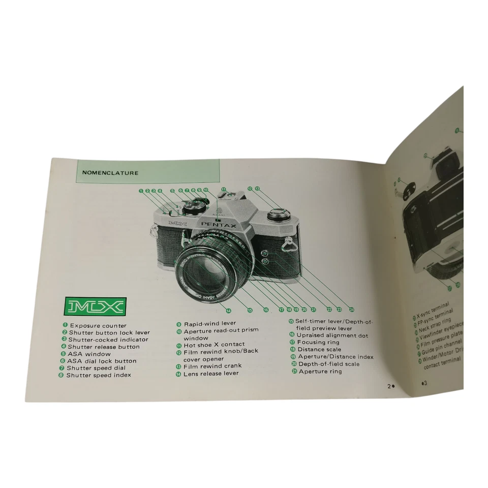 Pentax MX 35mm SLR Camera Instruction Manual Original - Image 3 of 4