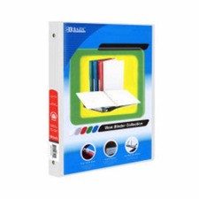 BAZIC 1/2 Inch White 3-Ring View Binder w/ 2-Pockets 3142 