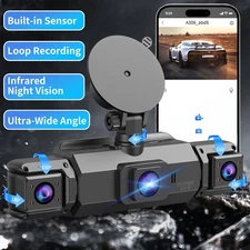 360° Dash Cam Front and Rear Inside,4 Channel Camera FHD 1080P Recorder G-Sensor