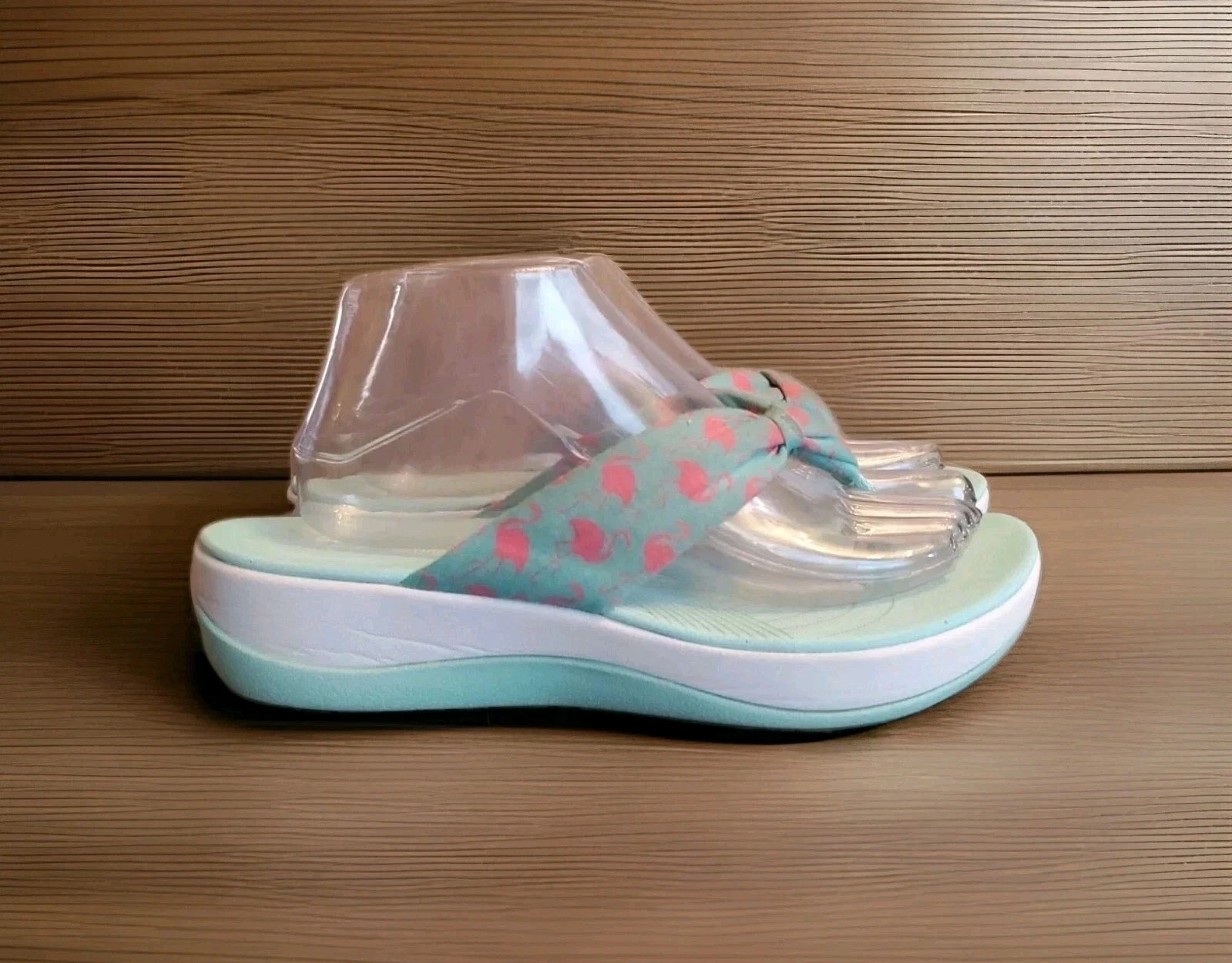 Sandali donna Clarks Arla Glison Thong taglia 9 verde fenicotteri