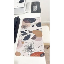 Abstract Floral  Shape Large Gaming Mouse Pad 23.6"x11.5" Non-Slip Desk Mat