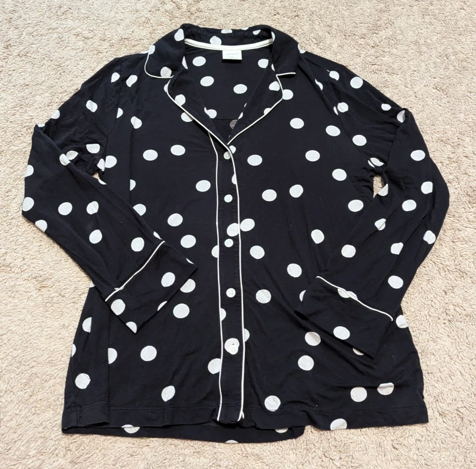 Soma пижамы комплект женщин Sz S черный белый горошек пуговицы 2 изделия Sleepwear PJ - Изображение 2 из 4