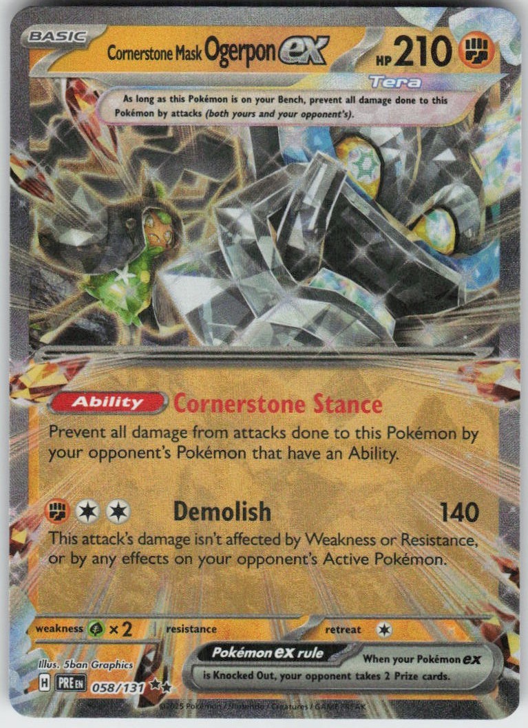 Cornerstone Mask Ogerpon ex - 058/131 058/131 SV: Prismatic Evolutions NM