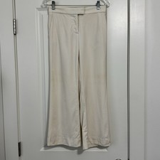 STELLA McCARTNEY Women  s 38 Cream 100 Wool Flare Pants Side Stripe