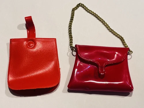 Vintage Ideal Tammy Doll Red Purse Hand Bag Set *STAINS READ LOOK* BIN 27