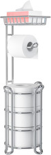 Toilet Paper Holder Stand with Shelf for Phone, Bathroom Free Standing Tissue Ro