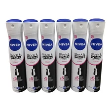 6 NIVEA invisible black & white clear 72hr Anti-prespirant spray Deodorant 200ml