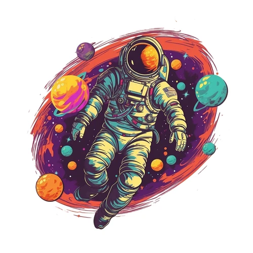 Psychedelic Astronaut Groovy Trippy Hippie Self Adhesive Vinyl Sticker