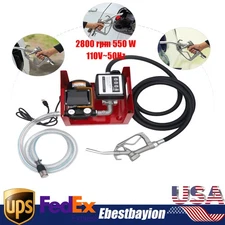 Electric Fuel Transfer Pump Self-priming Oil Diesel Pump 110V & Hoses & Nozzle