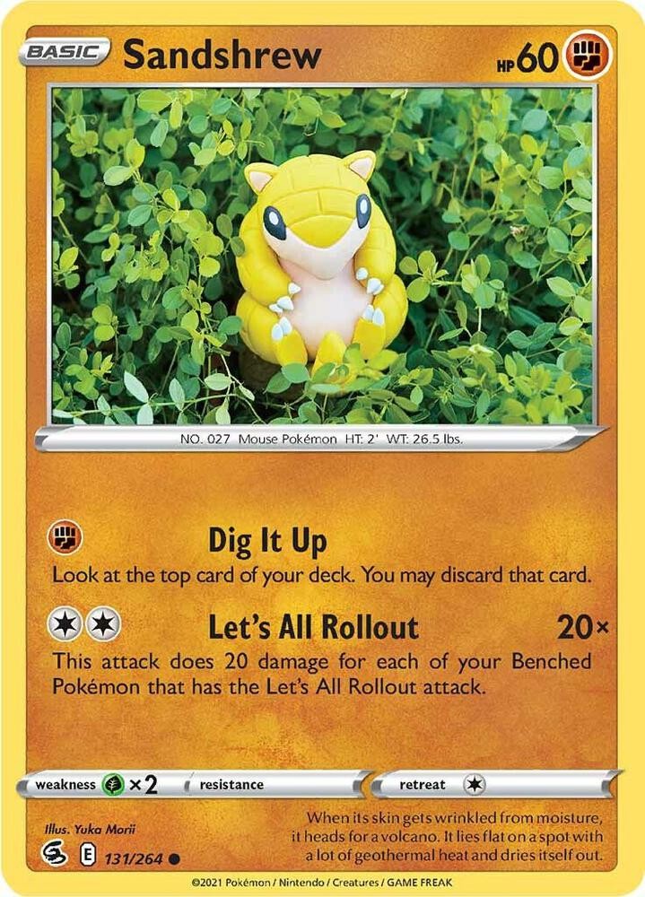 Sandshrew #131/264 Swsh08 Fusion Strike Common Pokemon TCG NM