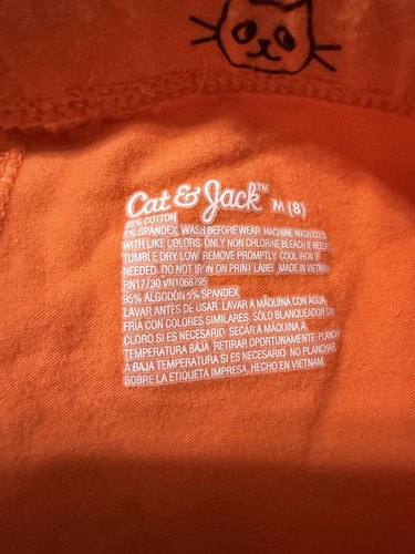 Leggings Naranja Gato y Jack Halloween Gatos Negros Juveniles Talla 8 Medianos Usados - Imagen 3 de 4