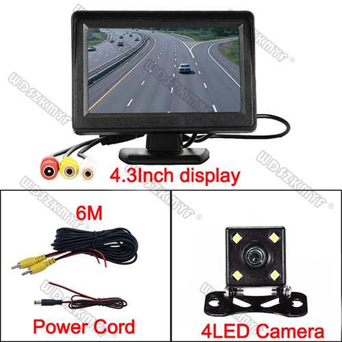 Kit Telecamera Retromarcia Monitor 4.3" Lcd per Auto Retrocamera Parcheggio