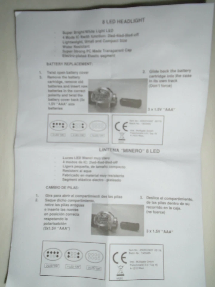 Head Light 8 Leds Krypton High Intensity Camping Outdoor Warehouse Emergency DIY - Image 2 of 4