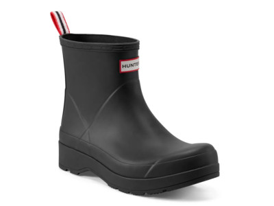 HUNTER M PLAY SHORT BOOT Rain Boots Black / Hunter Red / Off White Black New