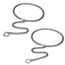 Heart O Ring 9MM Cuban Chain Choker Necklace Stainless Steel Lariat Y Collar