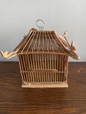 Vintage Chinese Bamboo Canary Bird Cage