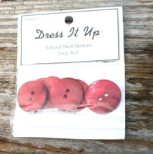 Dress It Up 6 Buttons Natural Red Shell Jesse James Beach Sea Nautical NEW