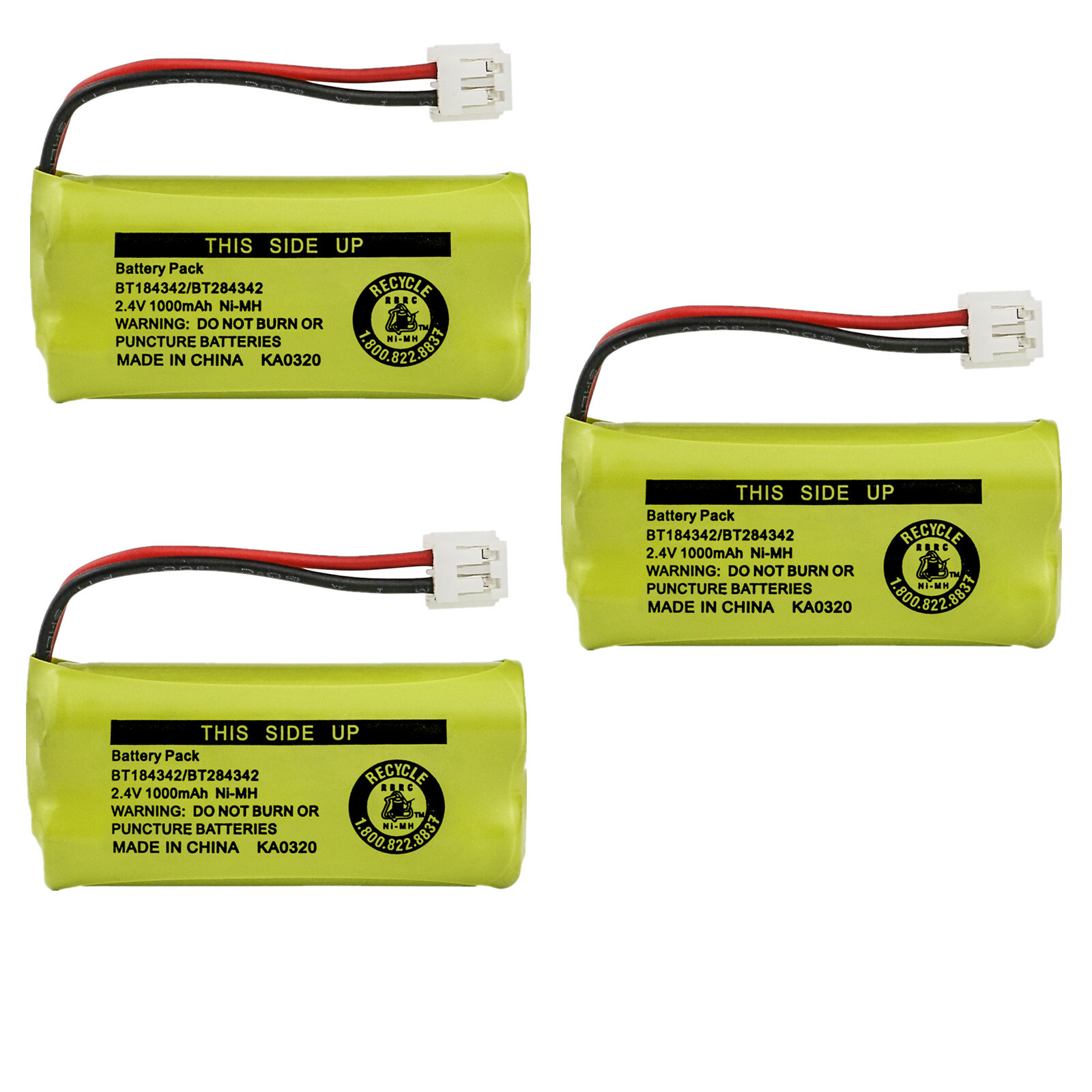 Kastar 3-Pack Battery BT184342 BT284342 for AT&T Vtech GE RCA and Clarity Phone