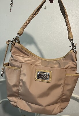 BRIGHTON  COREY MicroFiber Nylon & Leather Pocket Tote  shoulder bag NO COPYING