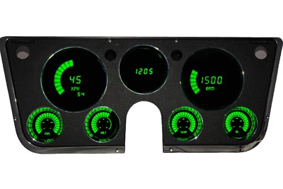 LS SWAP Chevy Truck 1967-1972 DASH PANEL DIGITAL BARGRAPH Gauges GREEN LEDs