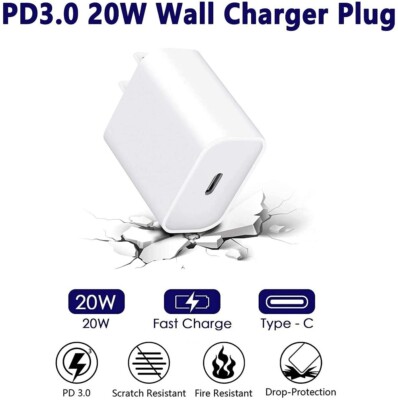 20W PD USB-C Power Adapter Fast Wall Charger For Apple iPhone 13 14 15 Wholesale