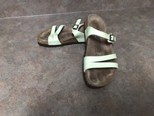 Birki  s By Birkenstock Slide Sandals Green Plaid 6 Narrow CON73 