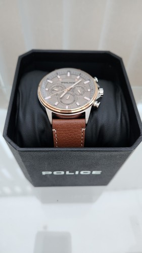 New POLICE Mens Watch BROWN Dial Day & Date leather strap RRP£250 Ideal Gift (A6 - Picture 4 of 24