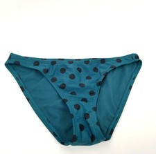 Xhilaration Swim Bottom Womens Junior Sz XS Green Black Polka Dot Hipster Bikini