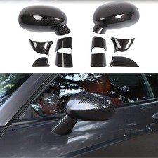 Side Rearview Mirrors Shell Trim Cover For Dodge Challenger 2009-23 Carbon Fiber