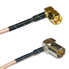RG316 SMA MALE ANGLE to DVB Pal Female Angle RF Cable Rapid-SHIP LOT