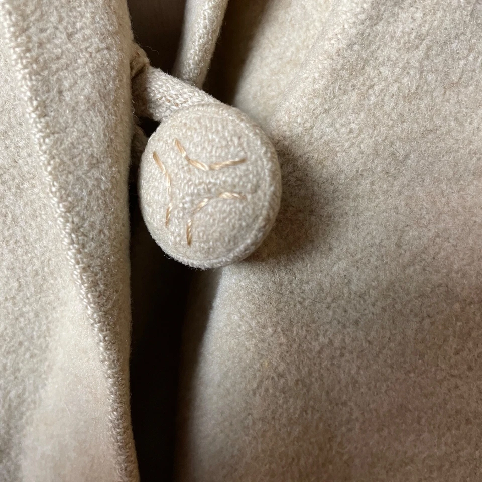 Vintage Franklin Simon Cashmere Coat M/L Womens Beige Mink Collar VTG - Image 4 of 4