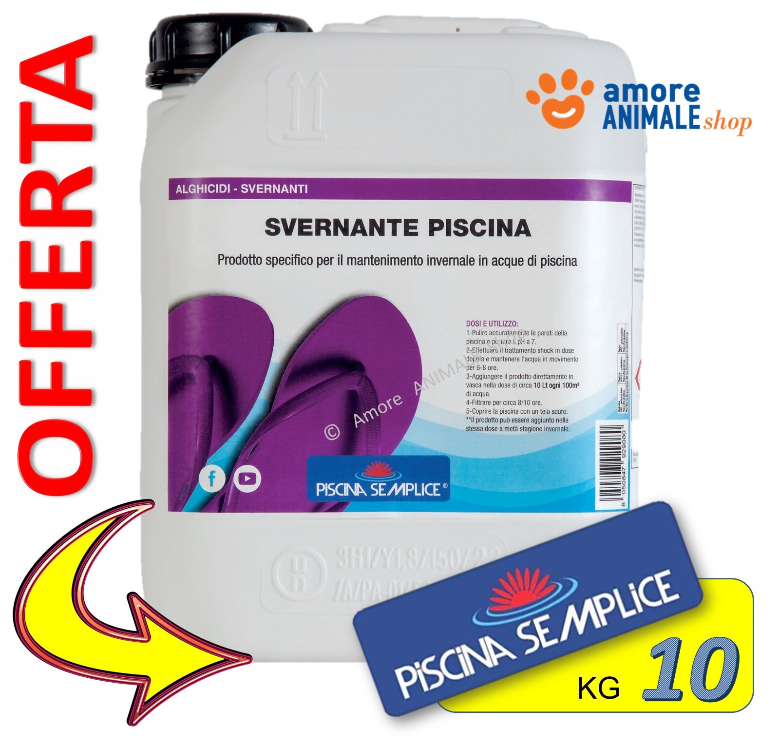 LAPI - SVERNANTE → 5 / 10 Kg - Tratamiento Invernal Para Agua Piscina