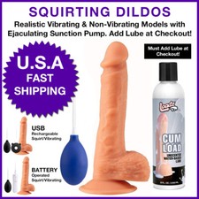 Soft Flexible Realistic Ejaculating Squirting Dildo Dong Cock Suction Cup