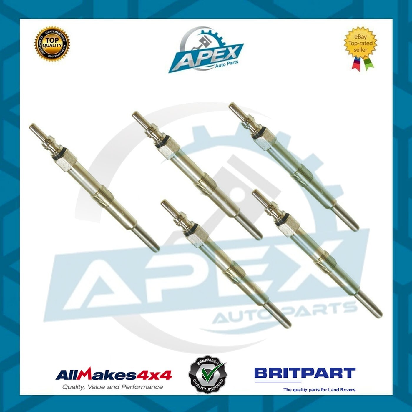 X5 HEATER PLUGS GLOW PLUGS TD5 FOR LAND ROVER DISCOVERY 2 1998-2004 - ERR6066