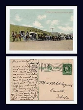 IDAHO EN ROUTE TO THE MINES FROM BOISE POSTED 1910 TO EMMETT, IDAHO.