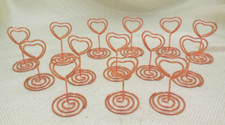 Rose Gold 14 Metal Heart Sign Holders 3.5" Place Card Clips Table Number Stands